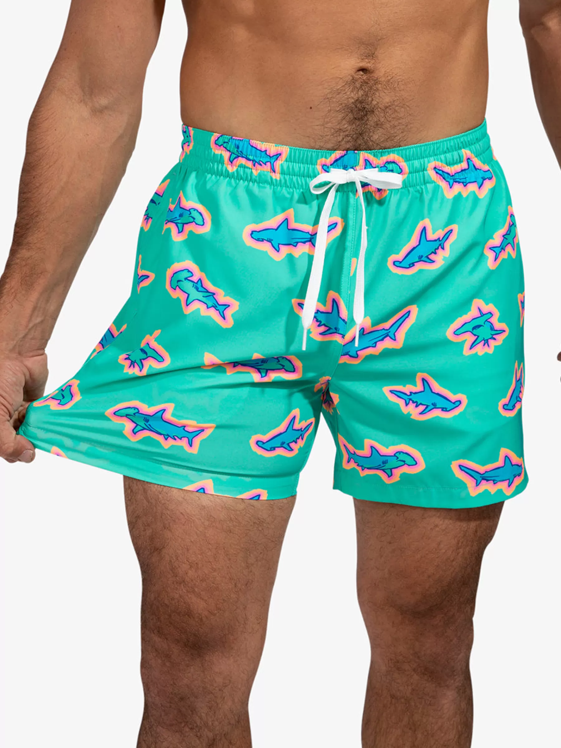 Chubbies Shorts Classic Swim Trunks | Classic Swim Trunks>The Apex Swimmers TealSharks