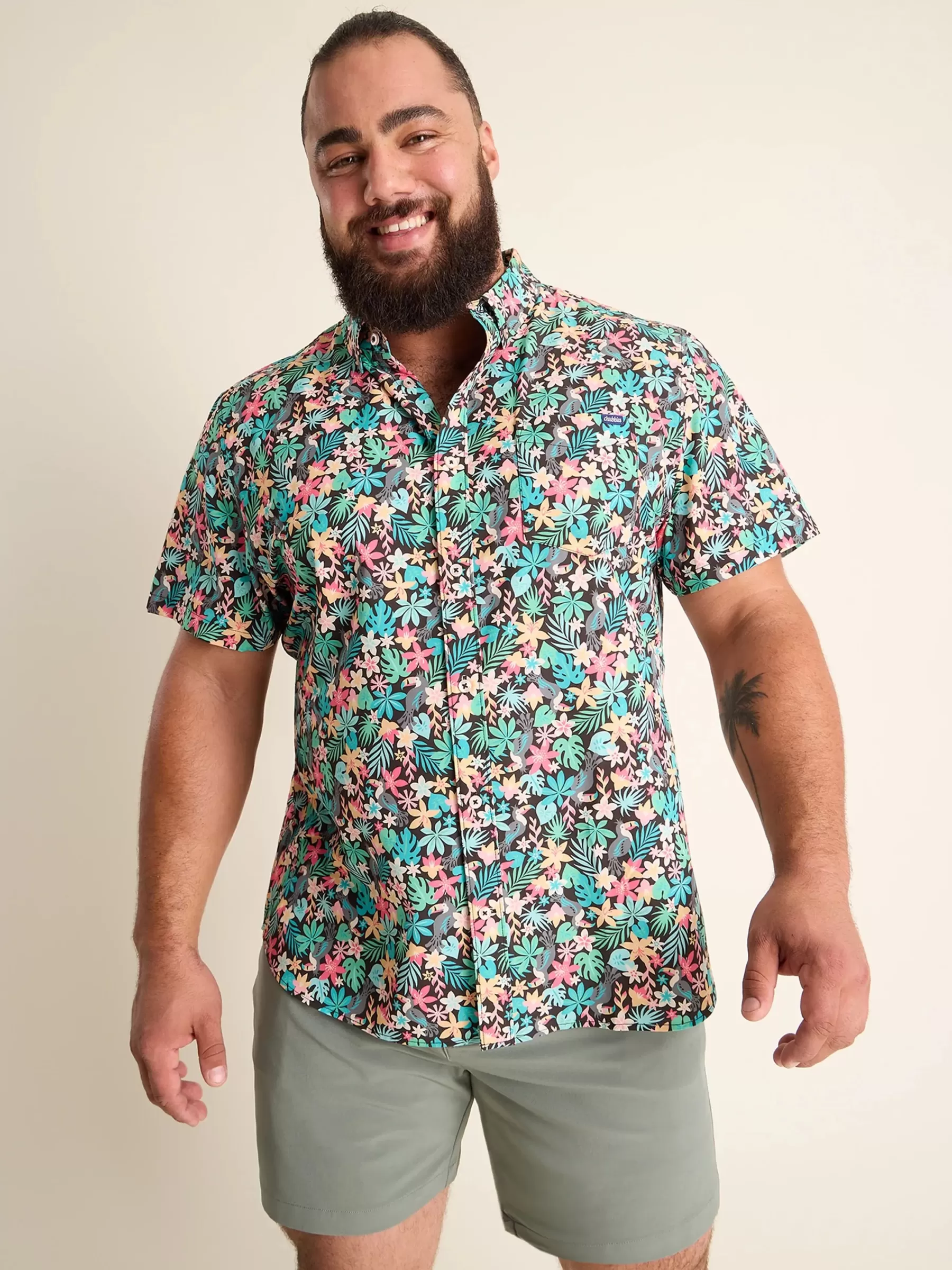 Chubbies Shorts Button Ups>The Bloomerang BlackFloral