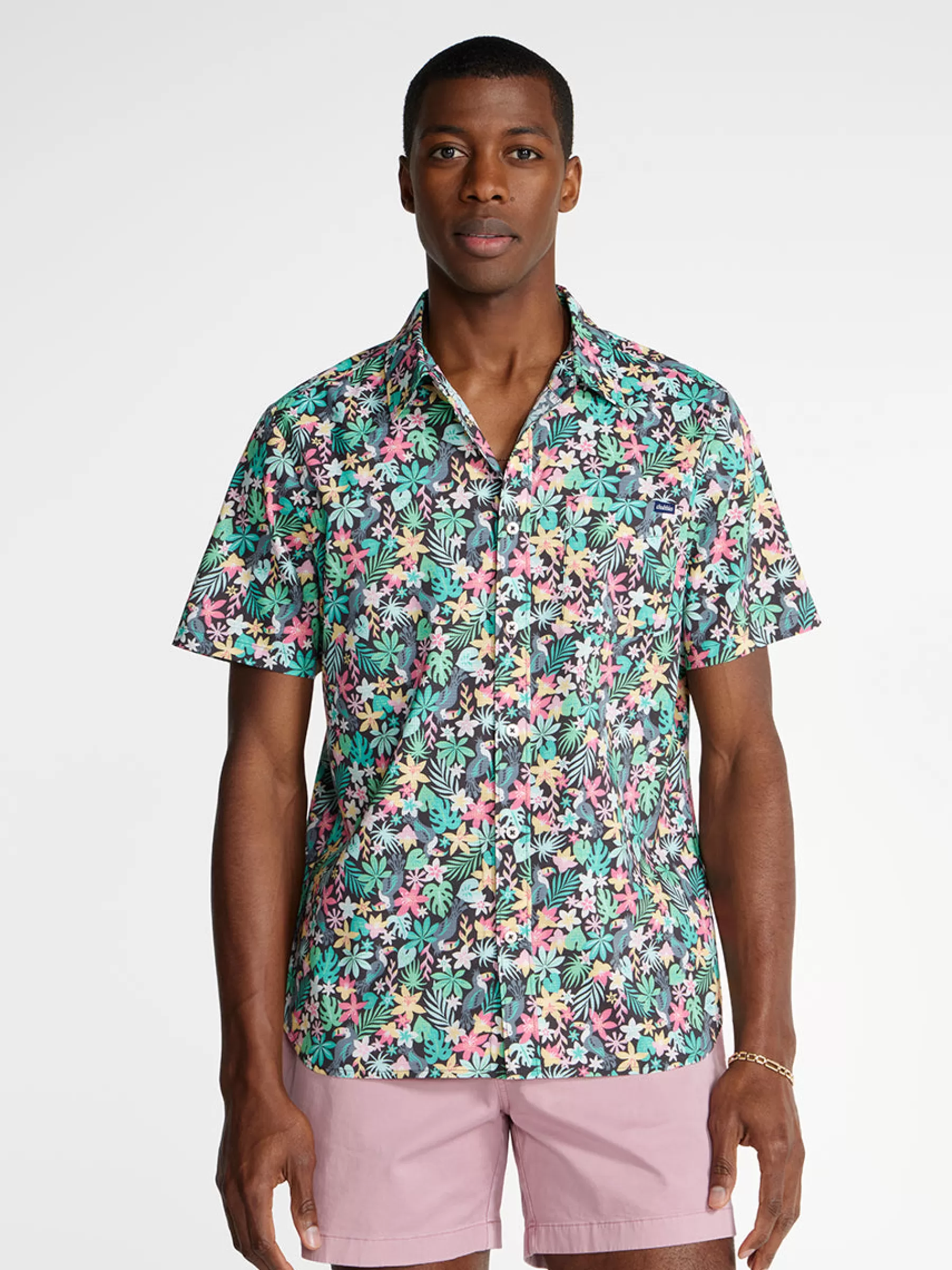 Chubbies Shorts Button Ups>The Bloomerang BlackFloral