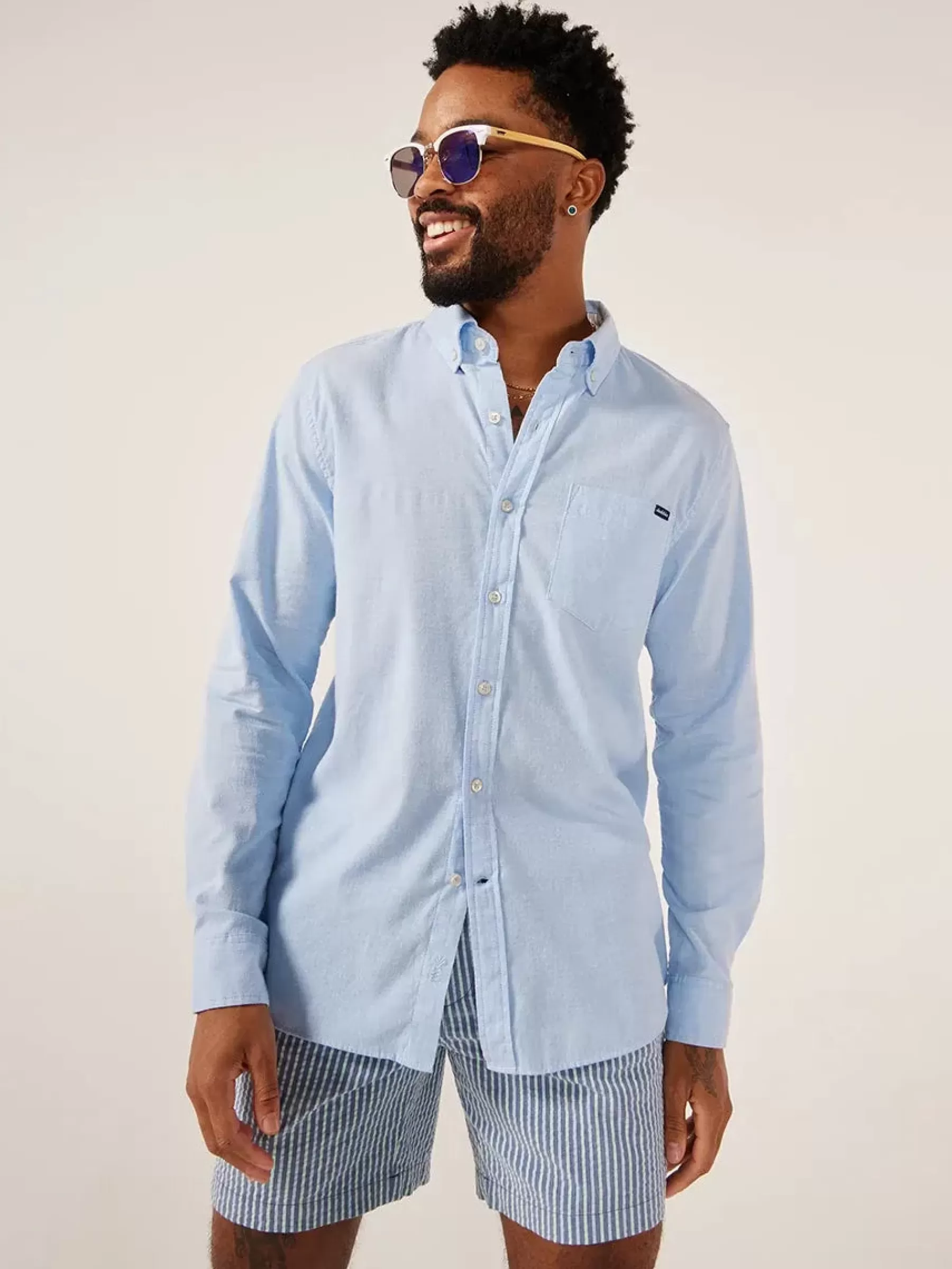 Chubbies Shorts Button Ups | Long Sleeve Shirts>The Buttoned Up LightBlue