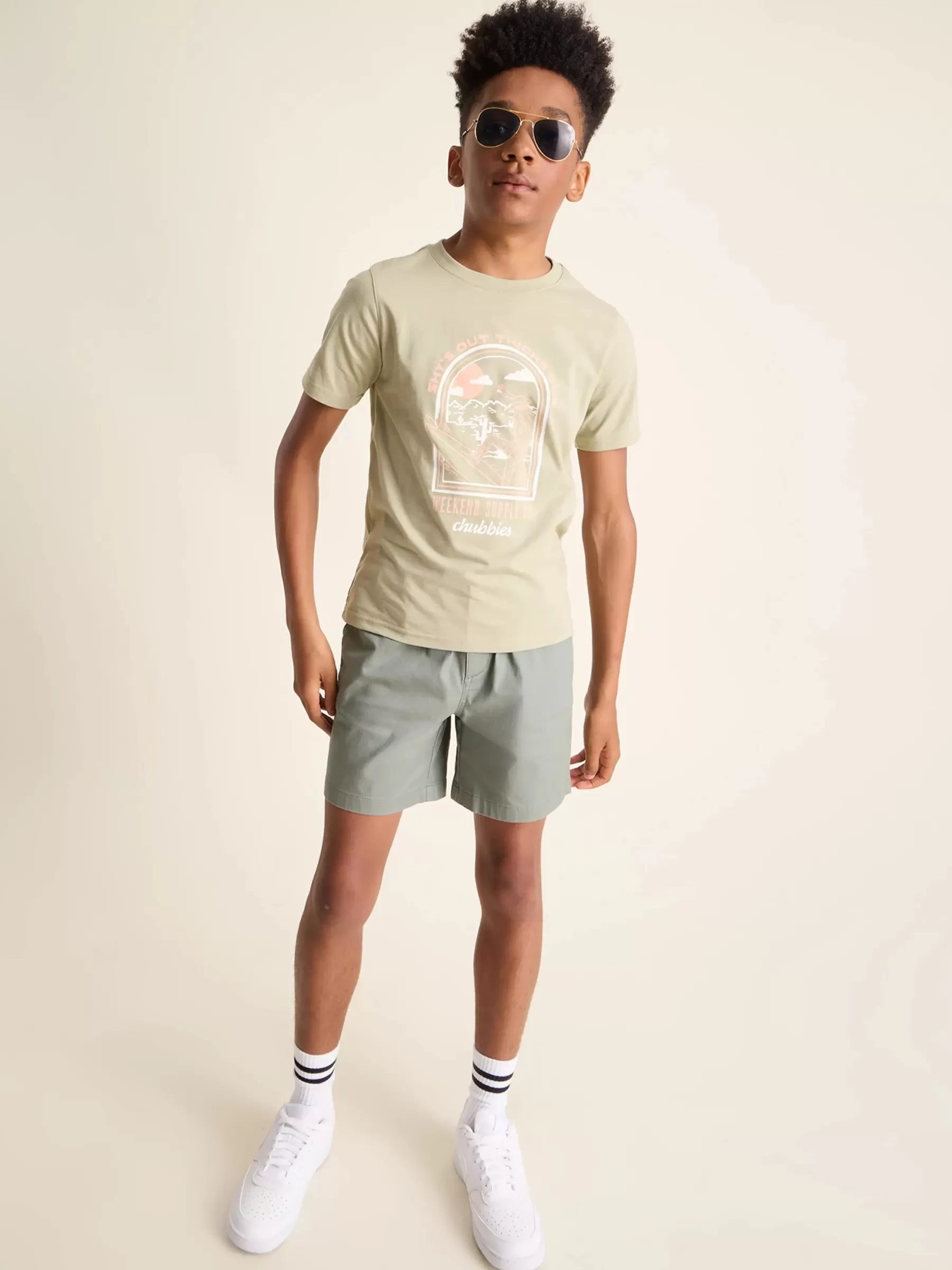 Chubbies Shorts Tops>The Desert Cowboy - Tea OliveGreen