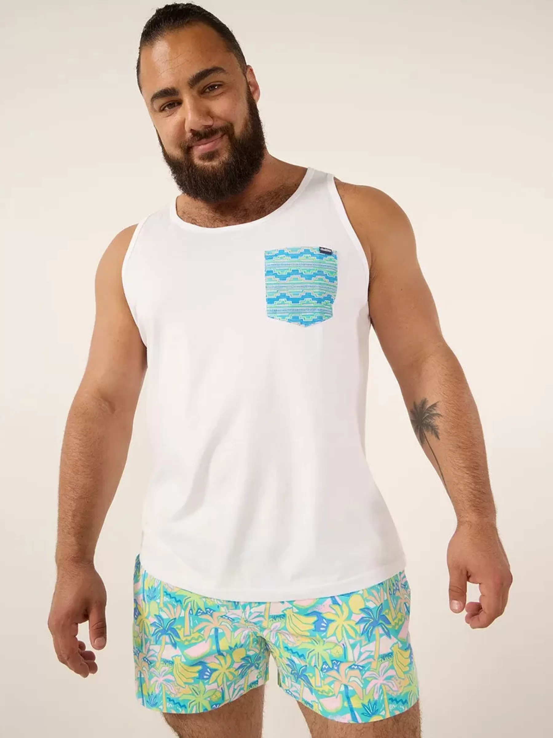 Chubbies Shorts Graphic Tank Tops>The Desert Dawn White