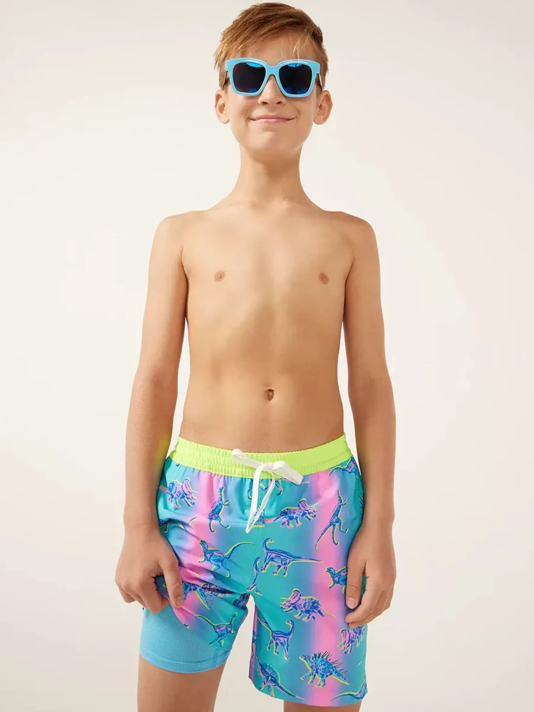 Chubbies Shorts Swim Trunks | Swim>The Dino Delights Blue&PinkDinosaur/BlueLiner