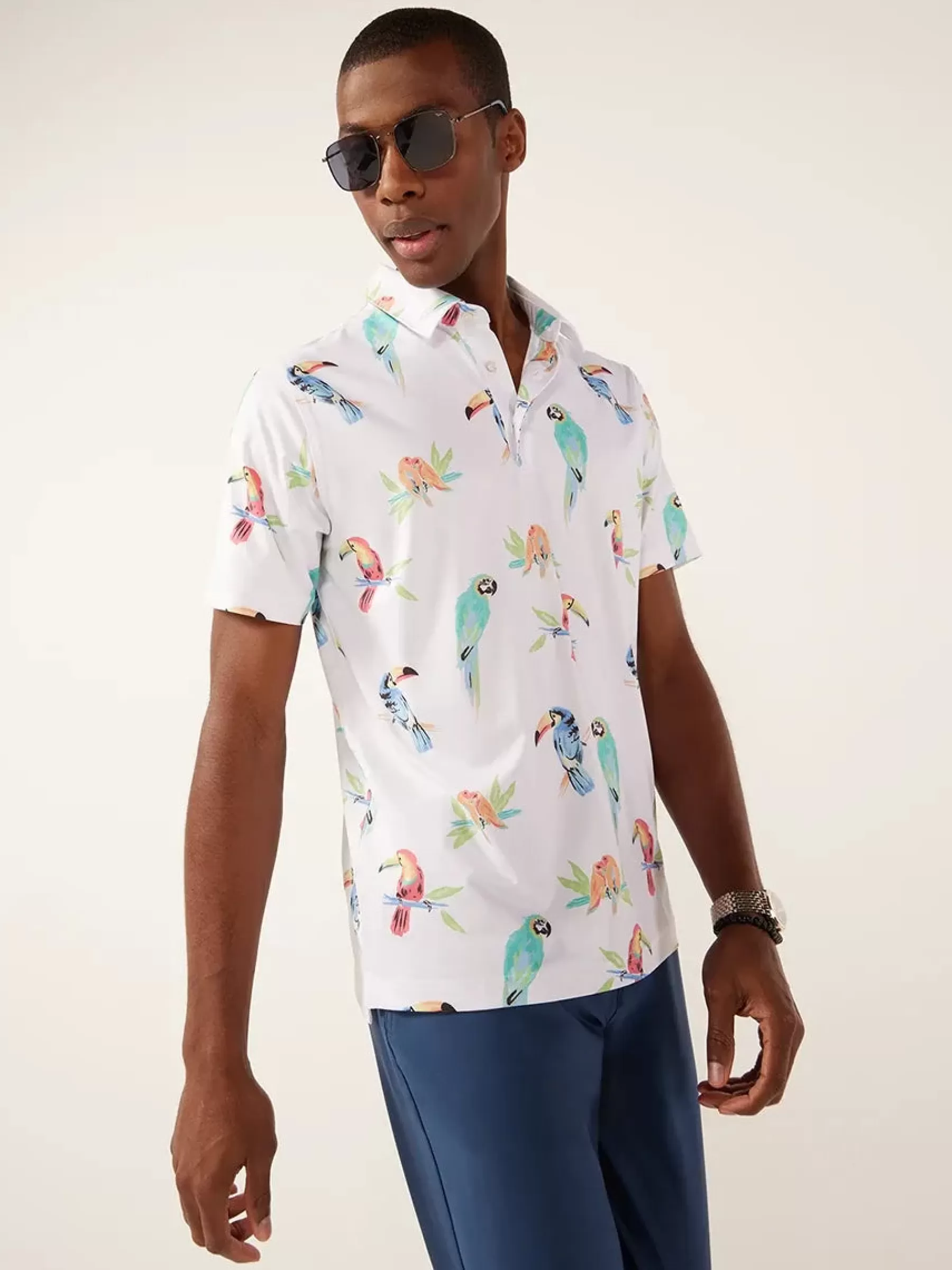 Chubbies Shorts Polos>The Dude Where's Macaw WhiteParrots