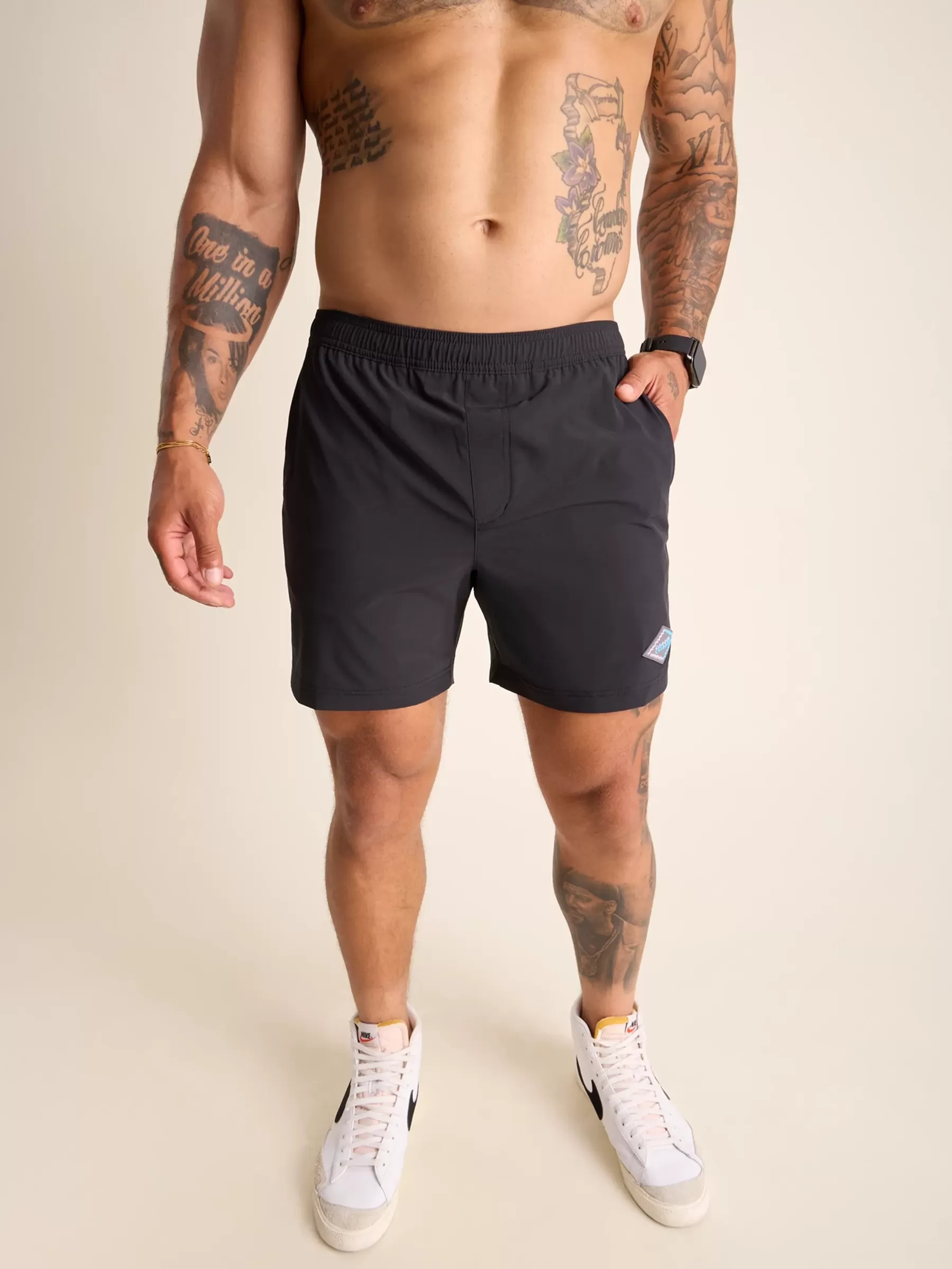 Chubbies Shorts Sport Shorts>The Flexers Black/TealLiner