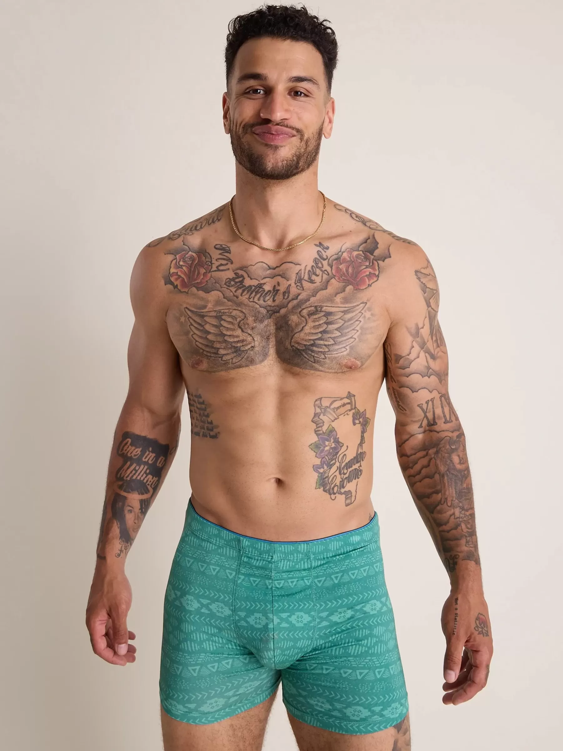 Chubbies Shorts Shop By Styles | Underwear>The Green Screens TealGeometricStripe