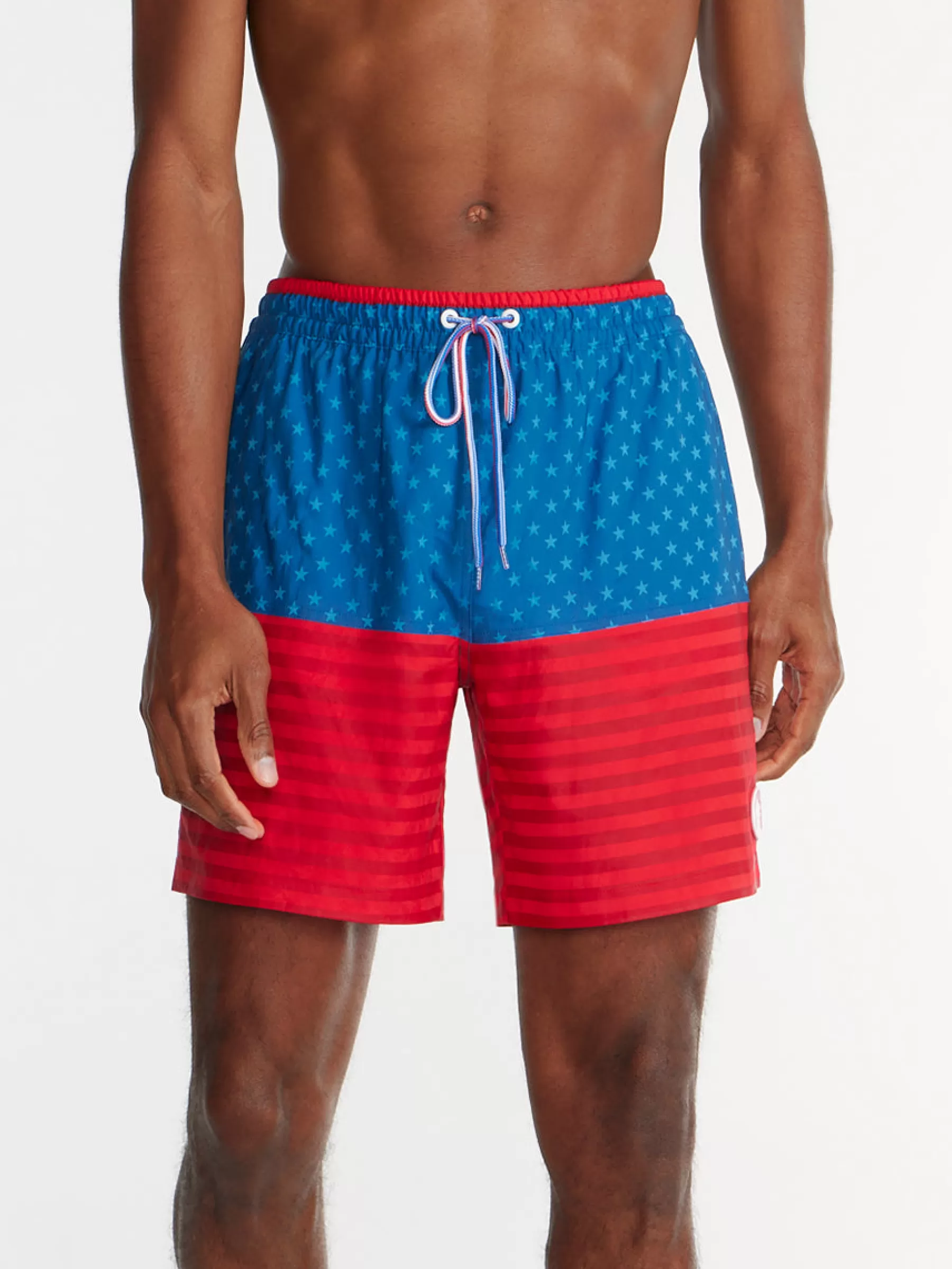 Chubbies Shorts Mens Magic Print Swim Trunks | Mens Magic Print Swim Trunks>The Liberties Red/BlueAmericanFlag