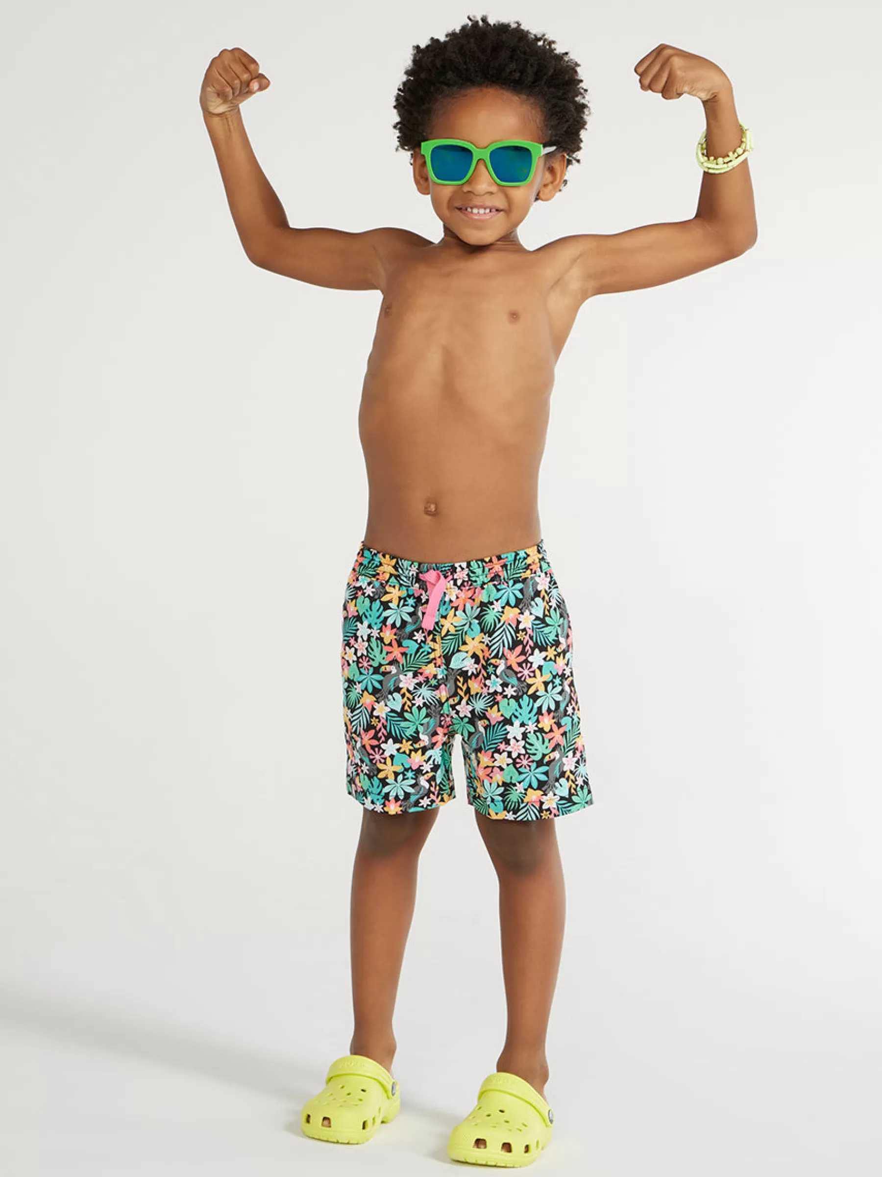 Chubbies Shorts Toddler Swim Trunks | Swim (6m-6)>The Lil Blooms BlackFloral