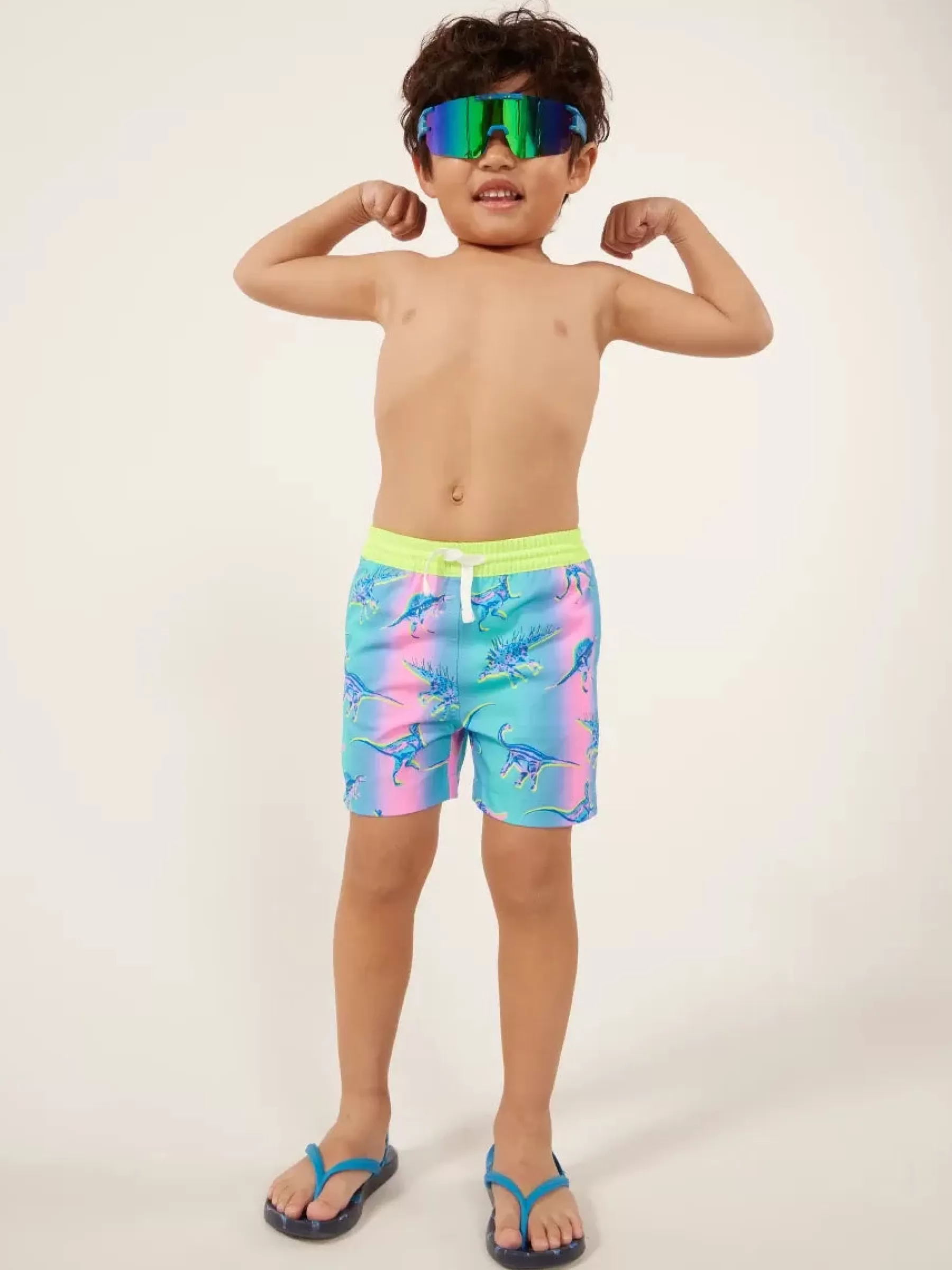 Chubbies Shorts Toddler Swim Trunks | Swim (6m-6)>The Lil Dino Delights Blue/PinkDinosaur