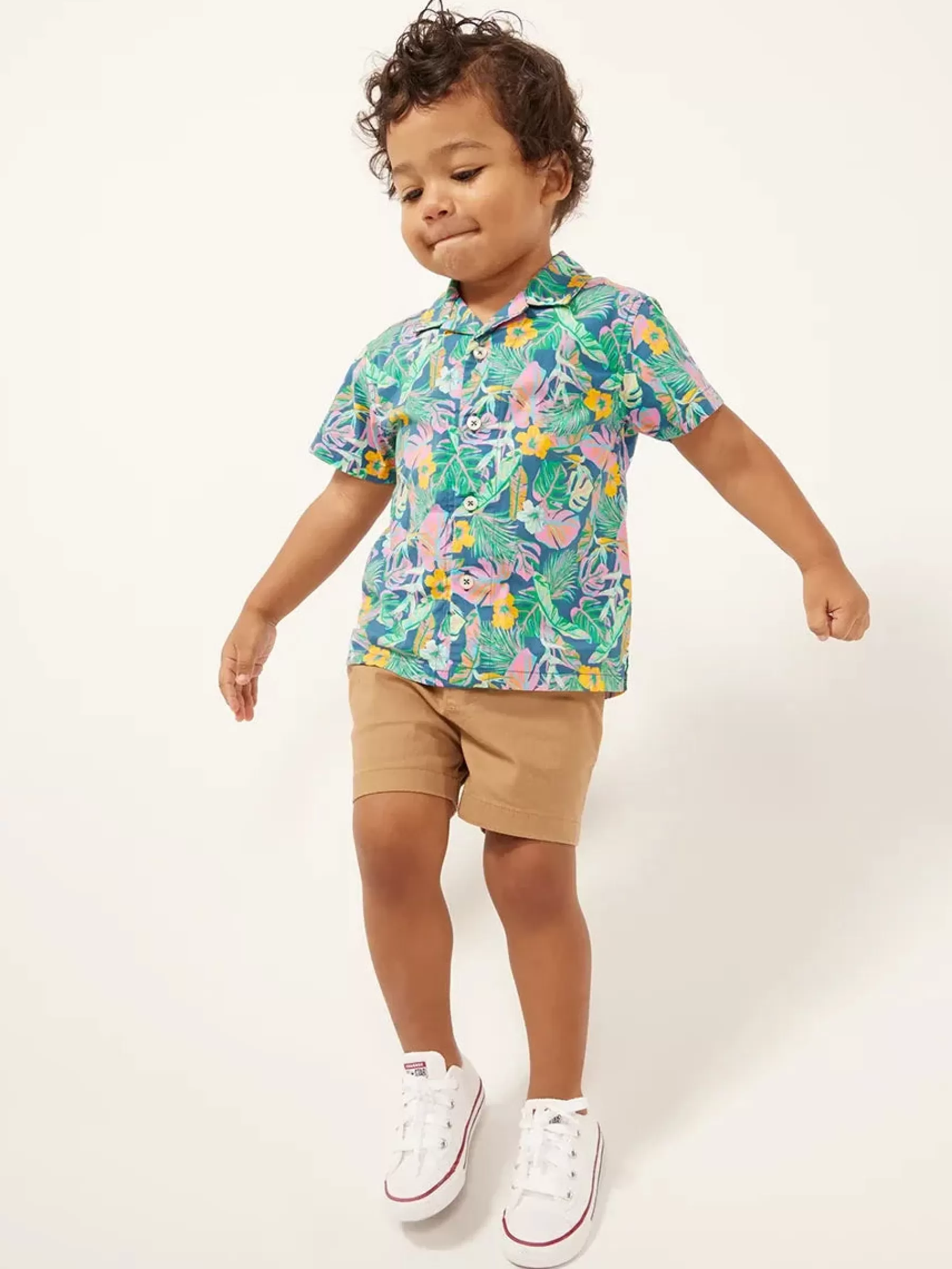 Chubbies Shorts Toddler Shirts | Tops>The Lil' Jungle Explorer NavyPlant