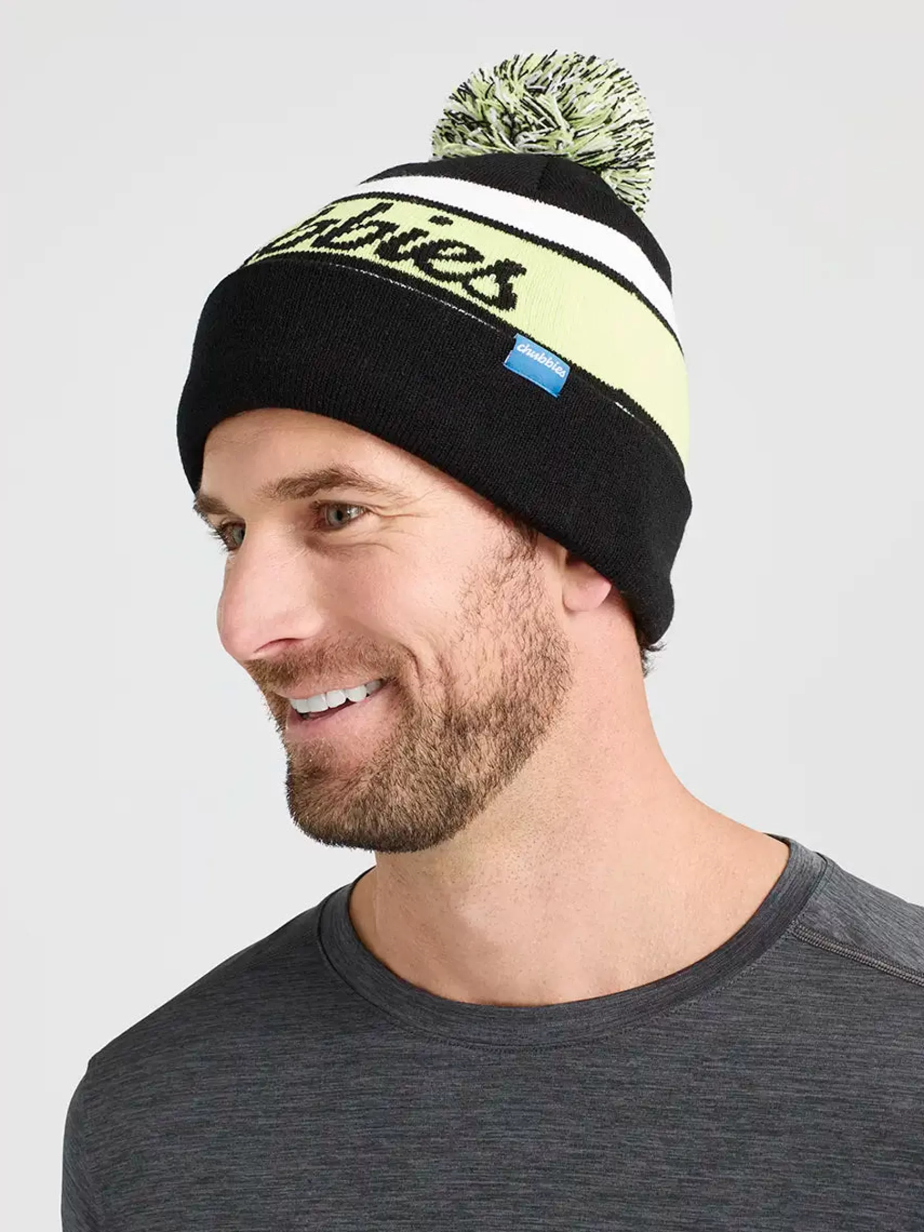 Chubbies Shorts Hats | Hats>The Lime-o Pom Beanie Black/LimeBeanie