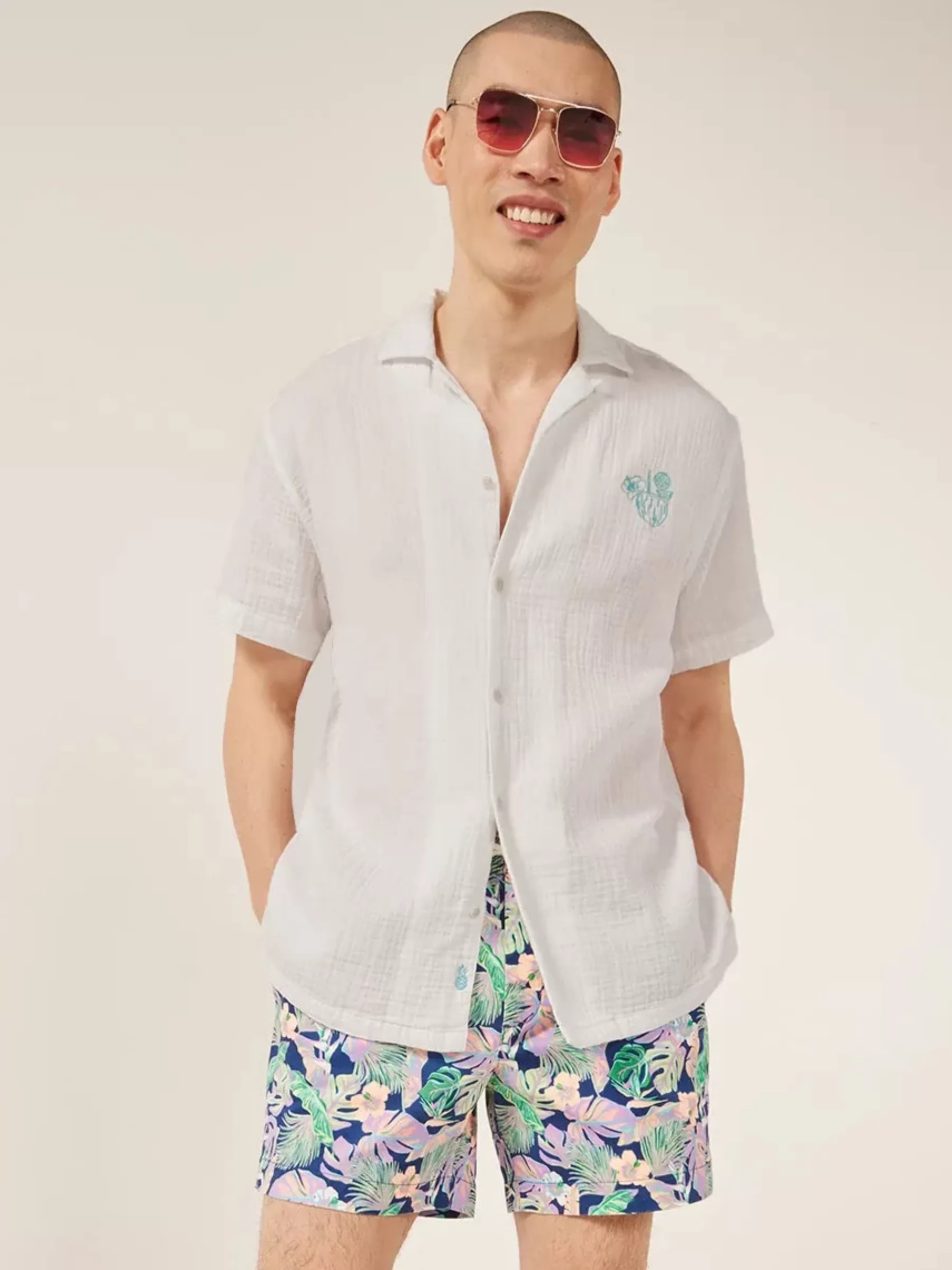 Chubbies Shorts Button Ups>The Magnolia White