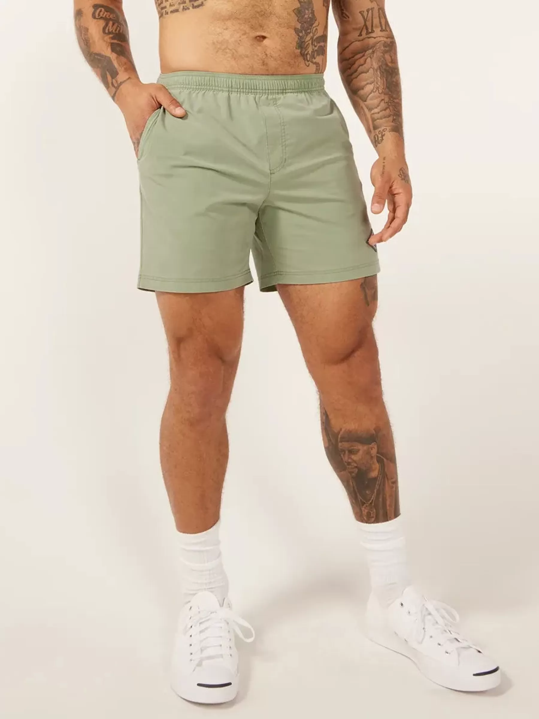 Chubbies Shorts Sport Shorts>The Marshes VintageWashedGreen/MintLiner