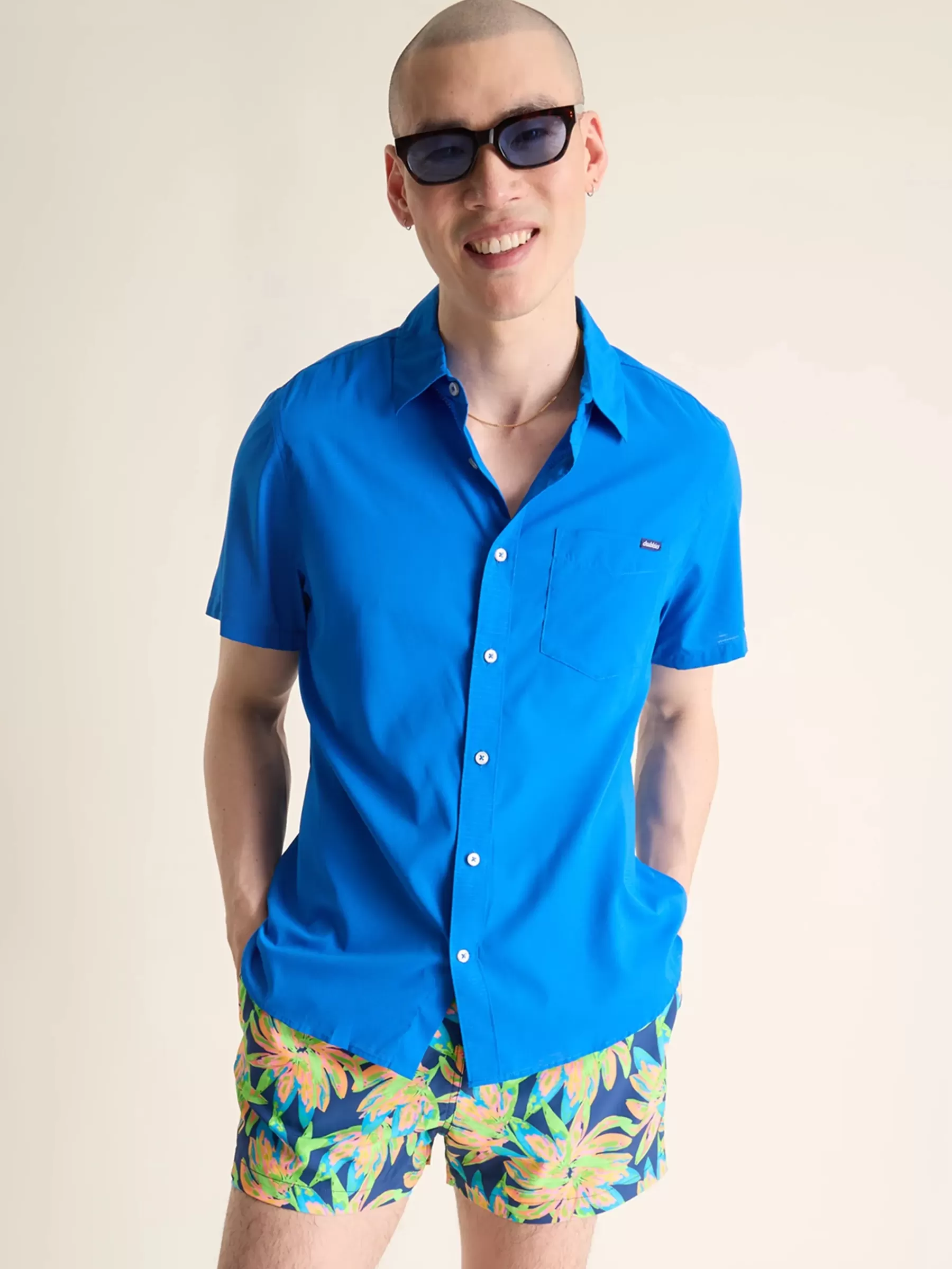 Chubbies Shorts Button Ups>The Radiant Blue BrightBlue