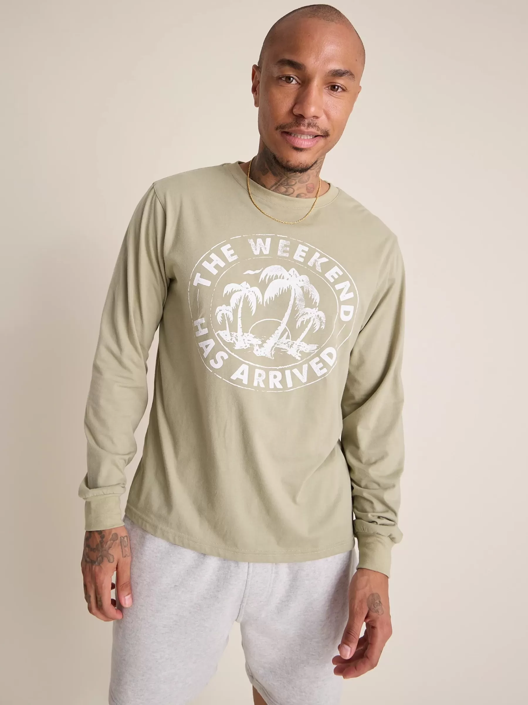 Chubbies Shorts Long Sleeve Shirts | Long Sleeve Graphic T-shirts>The Relaxer OliveGreen