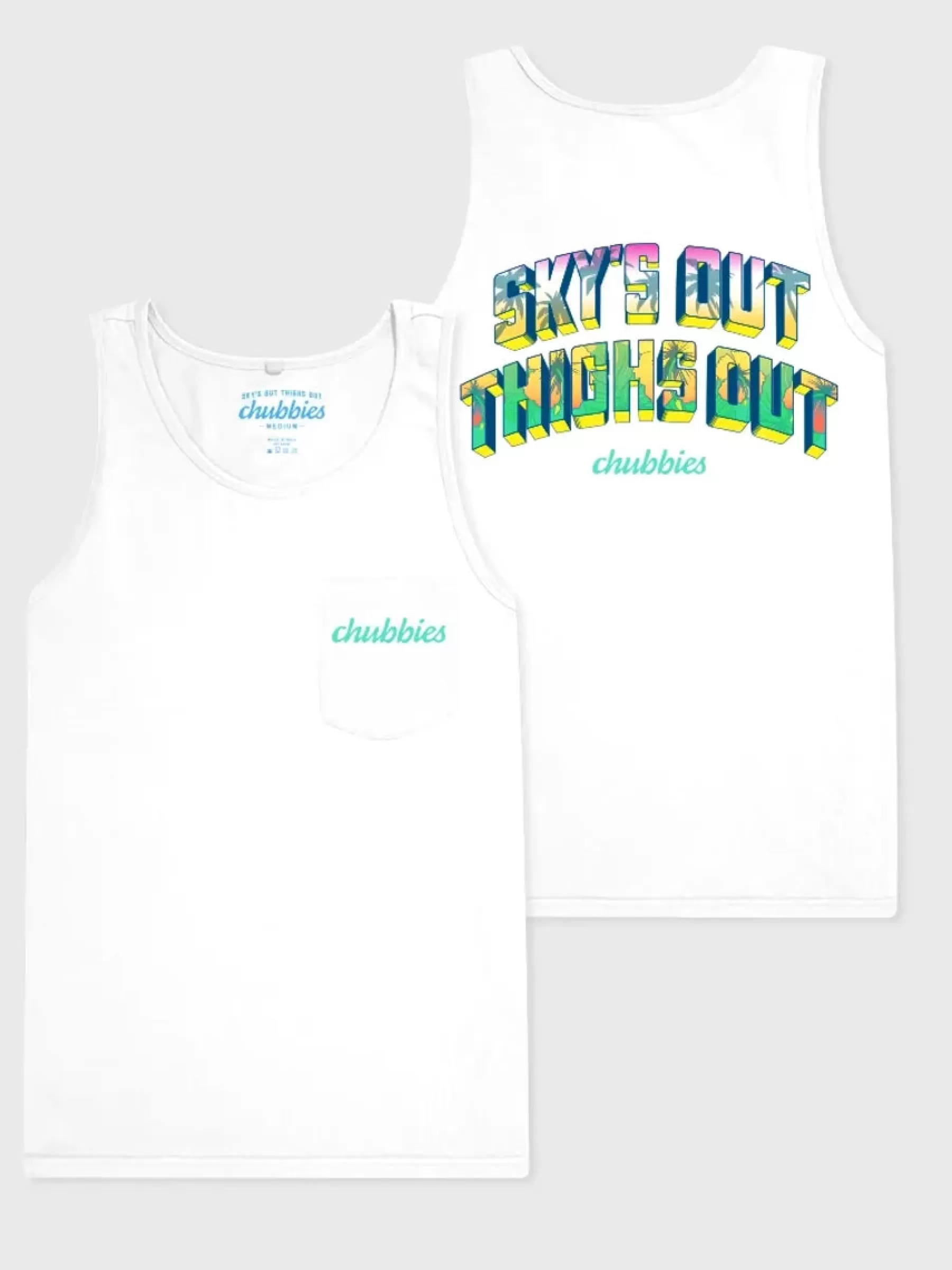 Chubbies Shorts Graphic Tank Tops>The Spring Breaker White