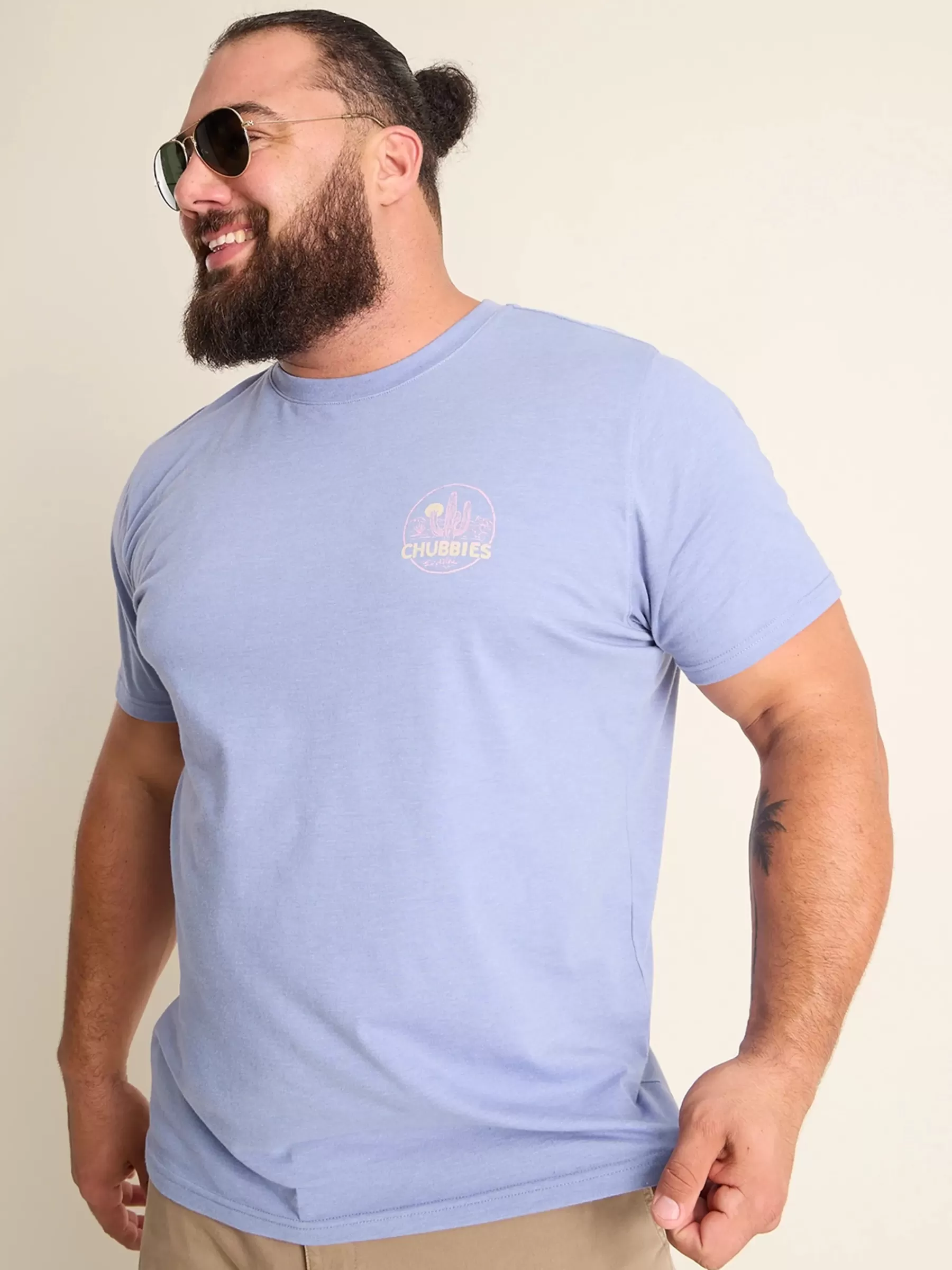 Chubbies Shorts Short Sleeve Graphic T-shirts>The Stuck On The Weekend DustyBlue