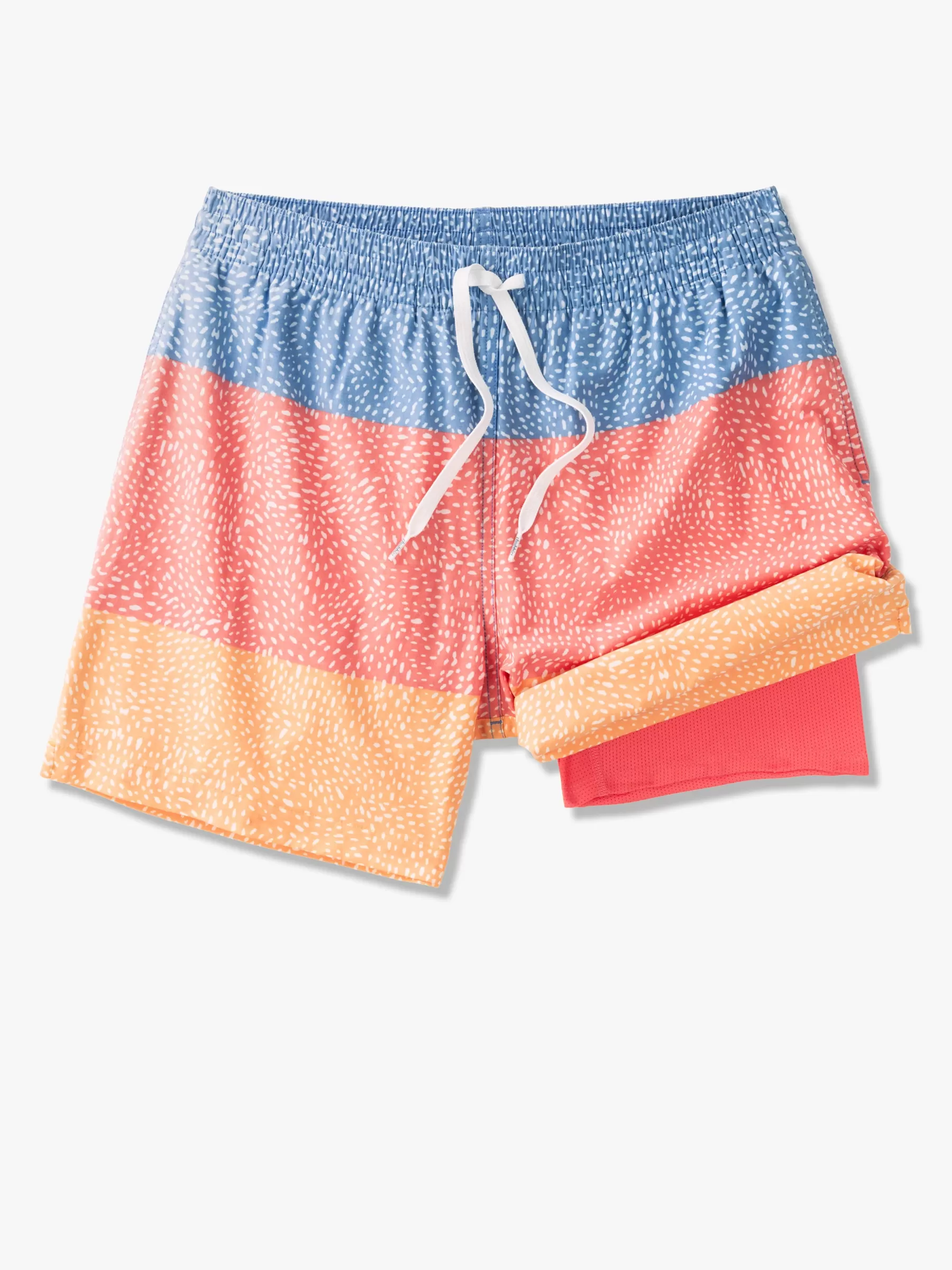 Chubbies Shorts Lined Classic Swim Trunks | Lined Classic Swim Trunks>The Sunset Whale Sharks OrangeStripewithSpots