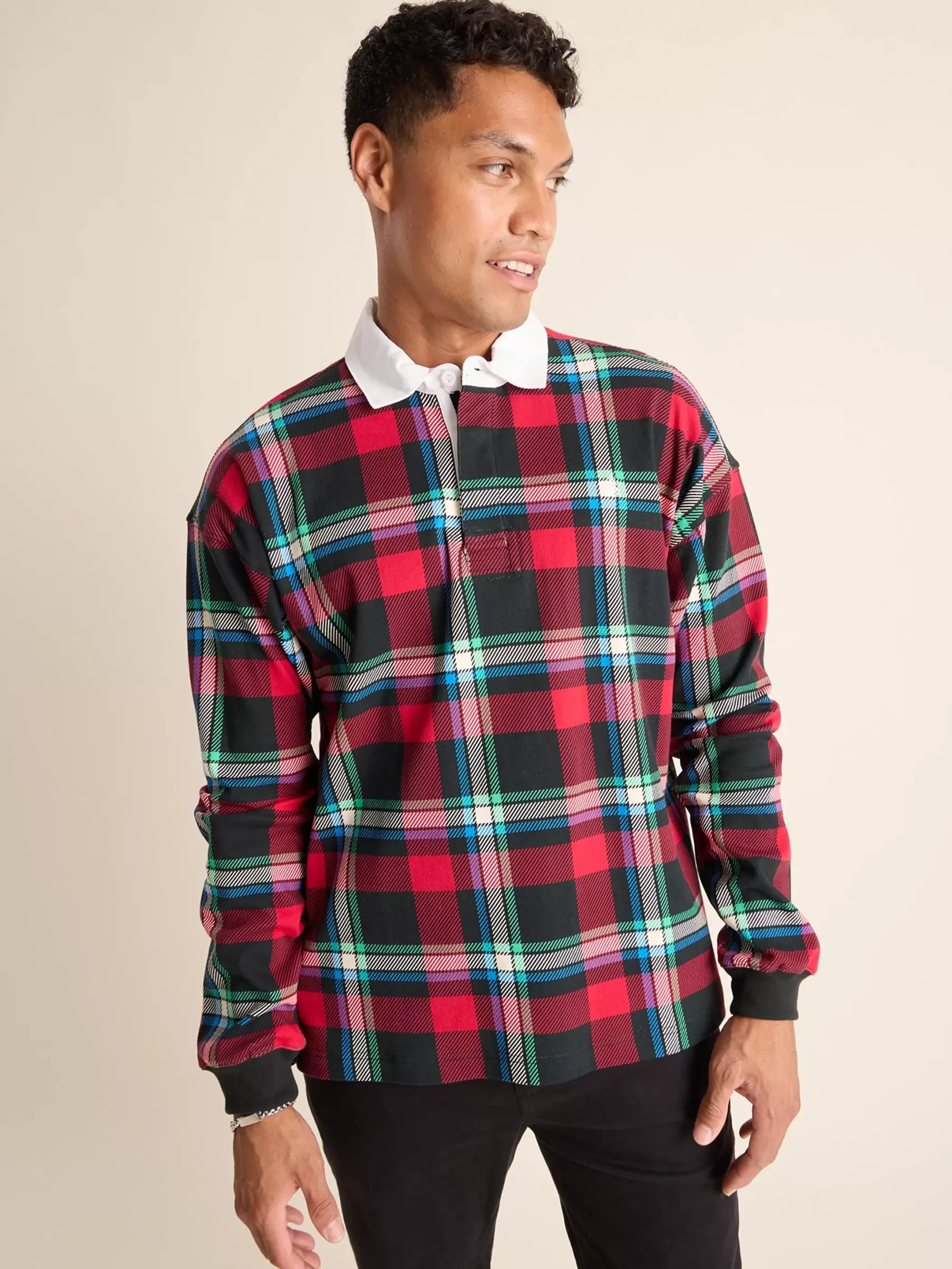 Chubbies Shorts Button Ups | Long Sleeve Shirts>The Under The Mistletoe Black/RedPlaid