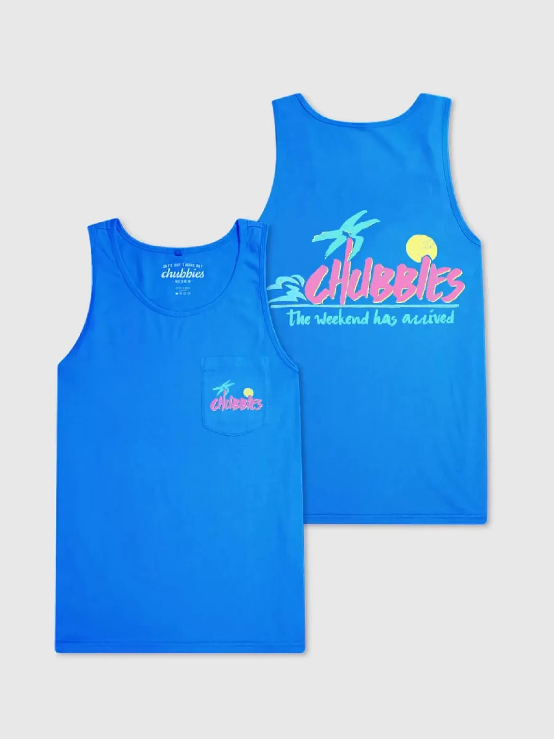 Chubbies Shorts Graphic Tank Tops>The Winner Winner BrightBlue